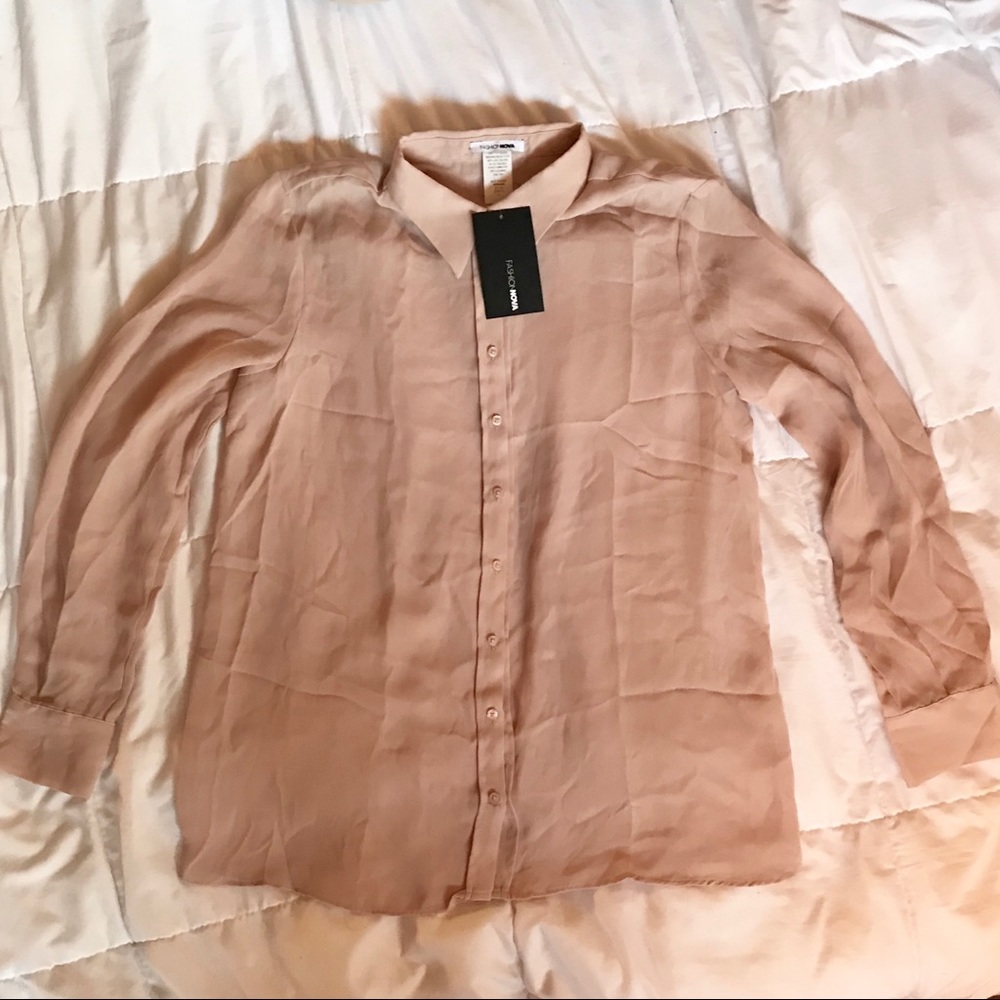 NWT “I Love My Workshirt” Mauve Button Down Shirt
